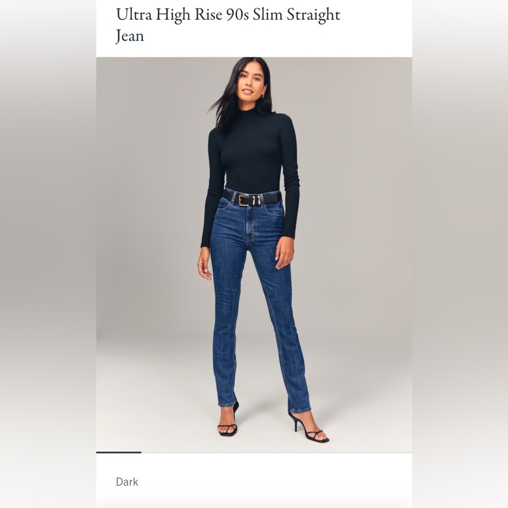 Abercrombie and Fitch, The 90s Slim Straight Ultra High Rise,  “Dark”
